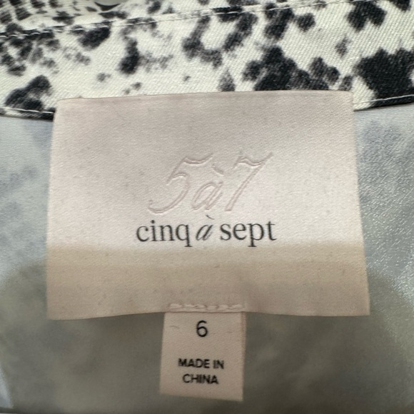 Cinq A Sept Mini Shirt Dress Gaby Tie-Front Snake Animal Print Sz 6 - Picture 4 of 5